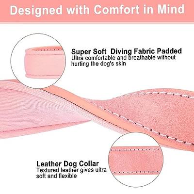 KINYABLUE Soft Padded Leather Dog Collar, Custom Dog Collar with Engraved  Name Plate, Heavy Duty Personalized Leather Dog Collars, Stylish Adjustable  Pink Dog Collar for Puppies Female, XS - Yahoo Shopping