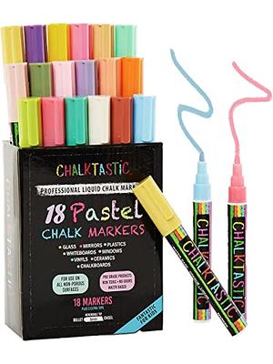 Shuttle Art Chalk Markers, 24 Vibrant Colors Liquid Chalk Markers Pens for Chalkboards, Windows, Glass, Cars, Erasable, 3mm Reversible Fine Tip with C