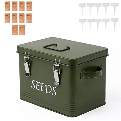 120 Grids Seed Storage Box, Plastic Seed Organizer with Label