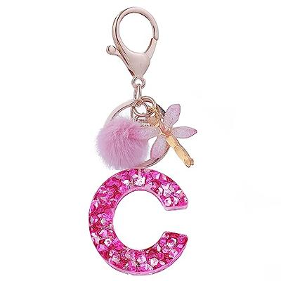 SELOVO Initial A Keychain Friend Alphabet Black Key Ring for Handbag at   Women's Clothing store