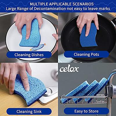 Kitchen Sponges- Compressed Cellulose Cleaning Sponges, Non-Scratch Dish Scrubber Sponge for Household,Highly Absorbent and Easy to Dry for Reuse