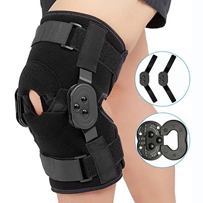  Post Op Knee Support Brace for Men Women, Hinged ROM Knee  Immobilizer Knee Leg Brace Orthopedic Patellar Stabilizing Locking Knee  Brace for ACL, Meniscus Tear, MCL : Health & Household