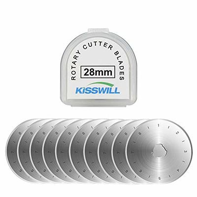 KISSWILL Rotary Cutter Blades 45mm, 10 Pack 45mm Rotary Blades Fits for Fiskars Olfa Martelli TrueCut 45mm Cutter Replacement, Sharp and Durable