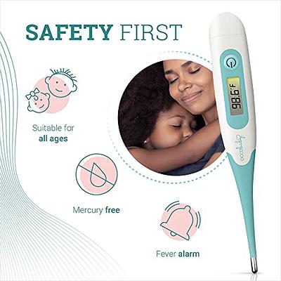Occobaby Clinical Digital Baby Thermometer - LCD, Flexible Tip, 10 Second Quick Accurate Fever Read Rectal Oral & Underarm Use Waterproof