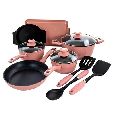 NutriChef 12 - Piece Non-Stick Aluminum Cookware Set