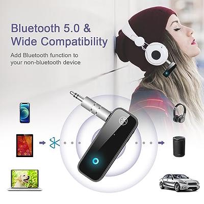 Bluetooth 5.0 Receiver for Car, Noise Cancelling Bluetooth AUX Adapter,  Bluetooth Music Receiver for Home Stereo/