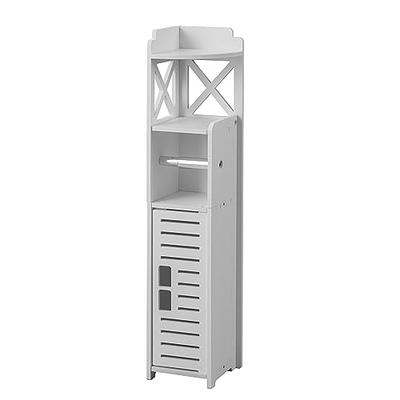 AOJEZOR: Small Bathroom Storage Cabinet Great for Toilet Paper