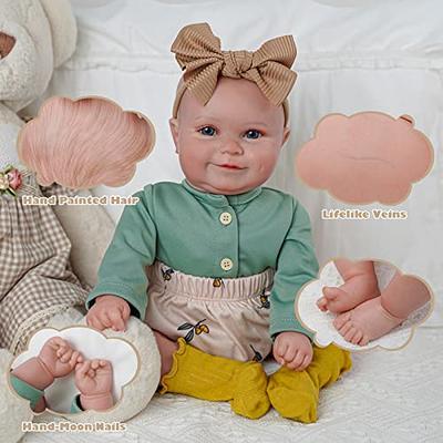 BABESIDE Lifelike Reborn Baby Dolls - 17-Inch Real Baby Feeling  Realistic-Newborn Sweet Smile Sleeping Dolls Girl Handmade Life Baby Dolls  with