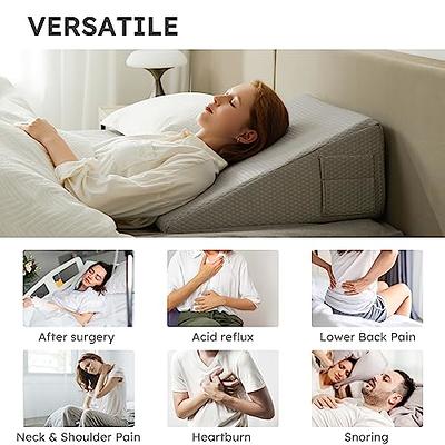 Elevating Leg Rest Wedge Bed Pillow–Acid Reflux Pain Support Cushion Memory  Foam