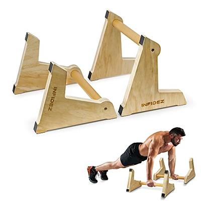 Mnycxen Push Up Handles Wooden Parallettes Push Up Bar Calisthenics  Handstand Yoga 