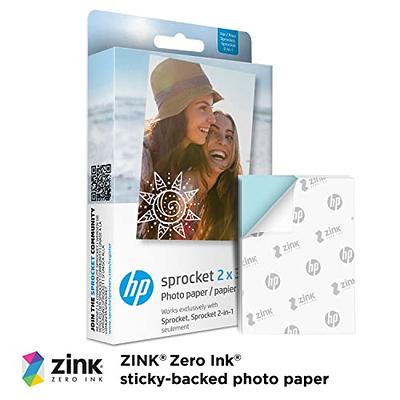 HP Sprocket Panorama Instant Portable Color Label & Photo Printer (Grey)  Starter Bundle with case Zink roll