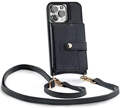 Bocasal Crossbody Wallet Case for iPhone 12 Pro Max, RFID Blocking PU  Leather Zipper Handbag Purse