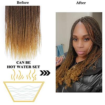 12 Inch 6 Packs Senegalese Twist Crochet Hair Braids Small Crochet Braiding  Hair Hairstyles for Black Women 1B30 12 Inch (Pack of 6) 1B