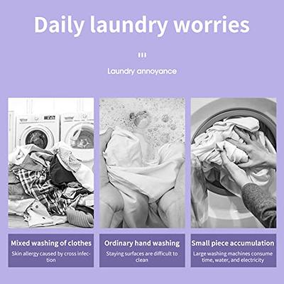 8L Mini Folding Washing Machine Portable Washing Machine with Drain Basket forTravel Baby Clothes, Size: 1XL, Purple