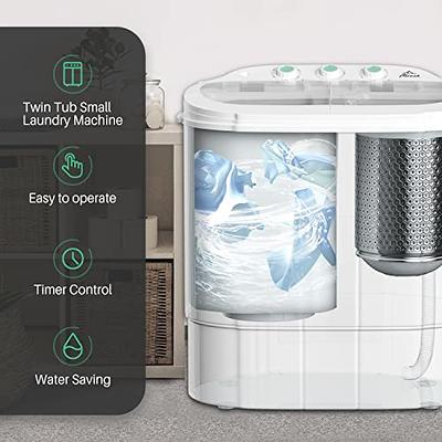 Superday Portable Mini Twin Tub Washing Machine Compact Washer and