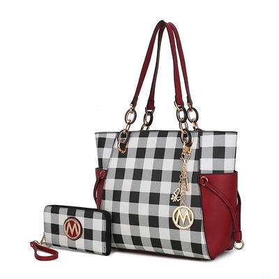 MKF Collection Yale Checkered Tote Bag with Wallet by Mia K. - Yahoo  Shopping