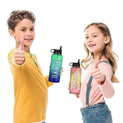 Personalized Water Bottles for Kids, 18 oz Custom Name Insulated Water  Bottle With Straw, Stainless Steel Reusable Waterbottle Gifts for School  Girls