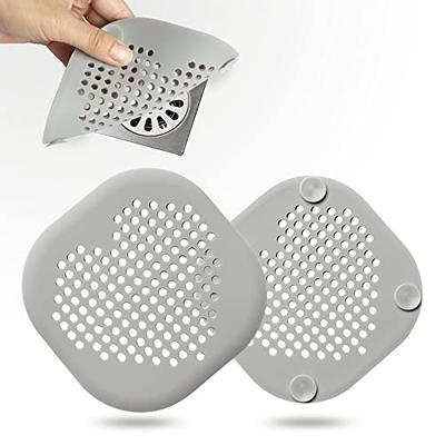 2pcs Drain Hair Catcher Square Silicone Trap Shower Drain Cover With  Suction Cups For Bathroom Bathtub Kitchen Filter Flat Strainer