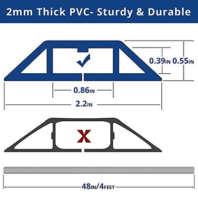 Floor Cable Cover, 4ft, White Wire Cover for Floor, Prevent Cable Trips &  Protect Wires, Floor Cord Cover - Cord Cavity - 0.39 (W) x 0.24 (H)