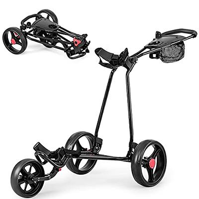 Folding 2 Wheel Push Pull Golf Club Cart Trolley Swivel w/Scoreboard  Lightweight