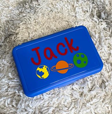 Pencil Box, Kids Pencil Case, Travel Back To School Supplies, Boy Space  Box, Personalized Plastic Crayon Box - Yahoo Shopping