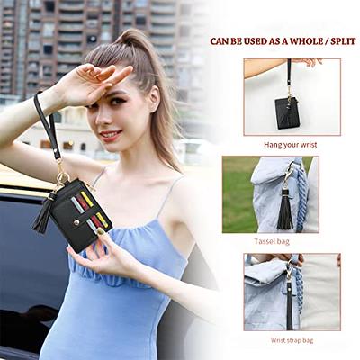 Women Leather Card Wallet Fashion Credit Card ID Holder keychain Pocket  Purse