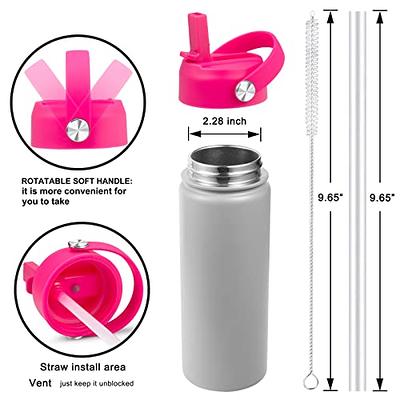 Simple Modern Straw Lid Replacement Straws - Four Pack - Fits All Summit and Hydro Flask Wide Mouth Water Bottle Sizes - Insulated Cap - Clear