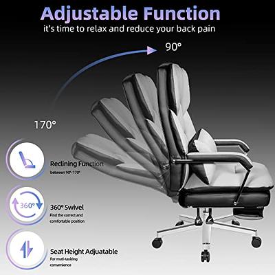 Big and Tall Office Chair 500LBS High Back Adjustable Executive Leather  Office Chair Massage Thickening Padded Cushion Leather Chair All Day  Comfort