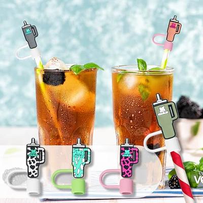 2pcs Straw Cap Covers  Silicone Reusable Tumbler Shaped Straw