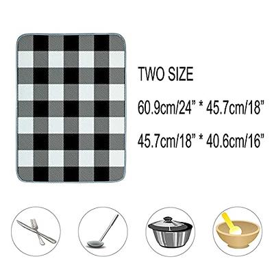 Dish Drying Mat For Kitchen Counter,Red Truck Buffalo Check Plaid Microfiber  Absorbent Dishes Drainer/Rack Pads 18X24 Inch - Yahoo Shopping