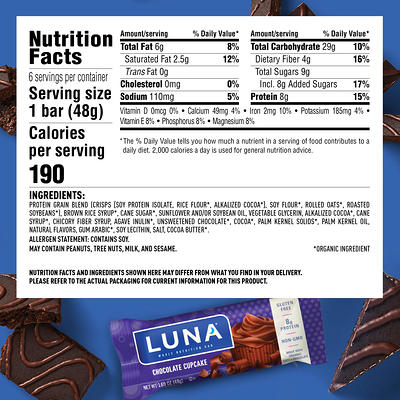 LUNA BAR - Chocolate Dipped Coconut Bar, 1.69 Oz