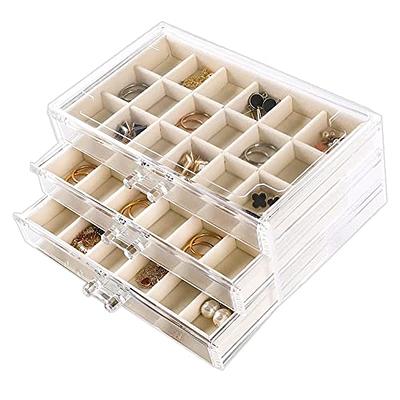 Frebeauty Acrylic Jewelry Organizer,Earring Organizer Box with 5