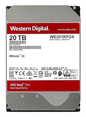 Western Digital 20TB WD Red Pro NAS Internal Hard Drive HDD - 7200 RPM,  SATA 6 Gb/s, CMR, 512 MB Cache, 3.5 - WD201KFGX