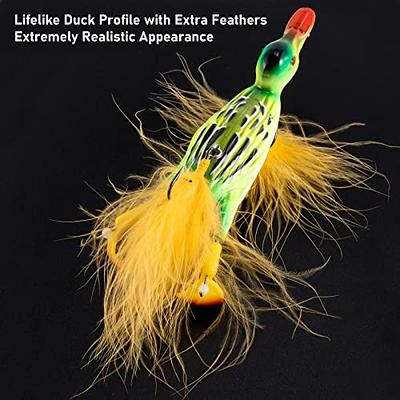 Dr.Fish Topwater Duck Fishing Lure 4.1 Lifelike 3D Duck Poppers