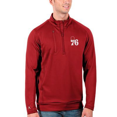 San Francisco 49ers Antigua Glacier Quarter-Zip Pullover Jacket - Black/Red, Size: Small