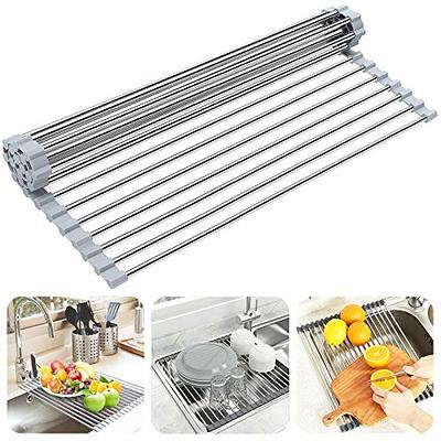 Over The Sink 2 Tier Adjustable Dish Drying Rack - Yahoo Shopping