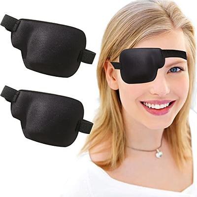 Handmade Slim Black Brown Real Leather Eye Patch medical adjustable eyepatch