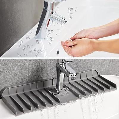 Kitchen Sink Splash Guard - Silicone Faucet Handle Drip Catcher Tray, Dish  Soap Dispenser and Sponge Holder Mat Behind Faucet, Kitchen Guard Gadgets  Sink Accessories for Kitchen Counter and Bathroom