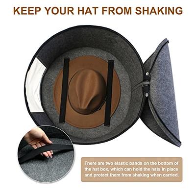 Storage Hat Box Large Felt Hat Storage Round Foldable Hat Carrier