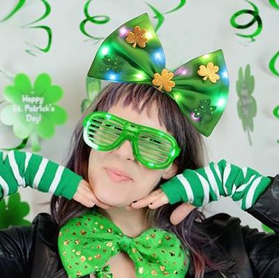 CLOACE Light Up St.Patrick Day Headbands Green Bowknot Hairband