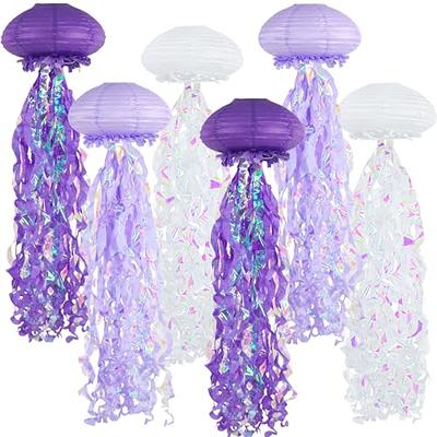 Set of 24 Multicolor Jellyfish Paper Lanterns Mermaid Sea Ocean Birthday  Party Decorations Hanging Jelly Fish Decoration for Kids Classroom Birthday