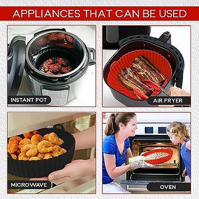 Vangerute Collapsible 2-Pack Air Fryer Silicone Liners for 8QT