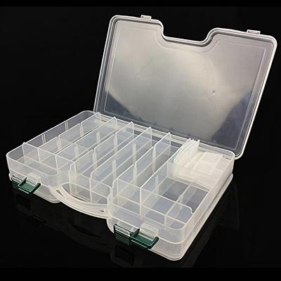 Compact Plastic Fishing Tackle Box With Multiple Compartments For