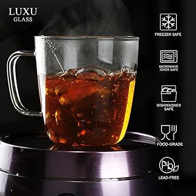 Premium Large Glass Coffee Mug,, Wide Mouth Hot Or Cold Beverage