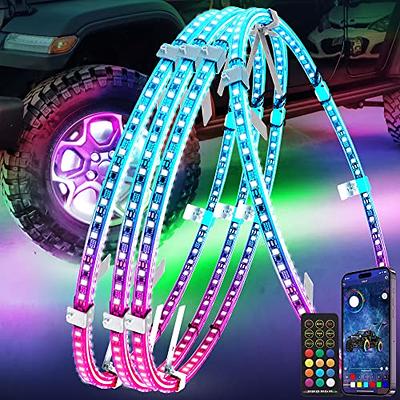 Nicoko 15.5'' Led Flow Wheel Ring Lights With App&remote Control, 2-row  576-leds Double Chaser Dancing Color Neon Rim Light With - Car Headlight  Assembly - AliExpress