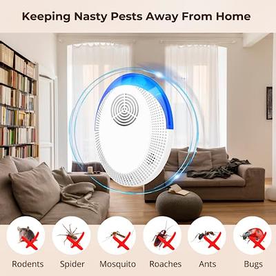 (6 Pack) Ultrasonic Pest Repeller, Electronic Plug in Sonic Repellent pest  Control for Insects Roaches Ant Mice Bugs Mouse Rodents Mosquitoes Spiders