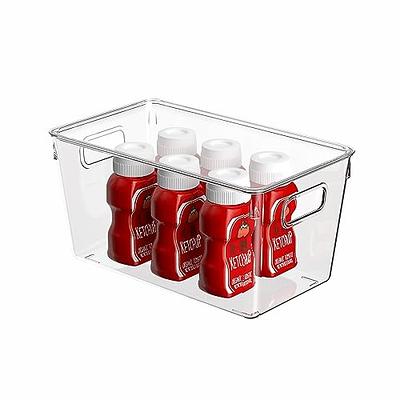 VOMOSI Medium Clear Plastic Storage Bins with Lids - Stackable Pantry  Organizer Containers for Fridge,Cabinet,Cupboard,Bathroom - Set of 8