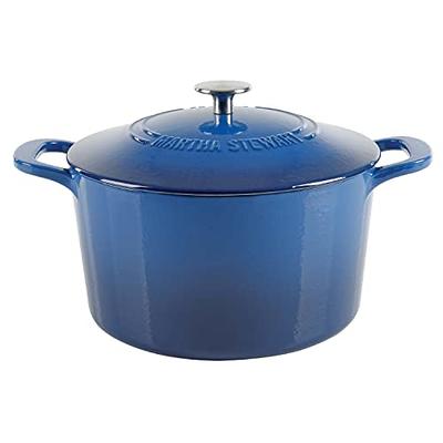 MARTHA STEWART Gatwick 7 QT Enamel Cast Iron Dutch Oven, Classic Blue -  Yahoo Shopping