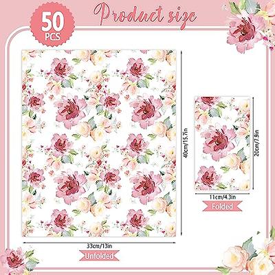 100-Pack Vintage Style Floral Paper Napkins for Garden Bridal Shower, Tea  Party Decorations (6.5 x 6.5 In)