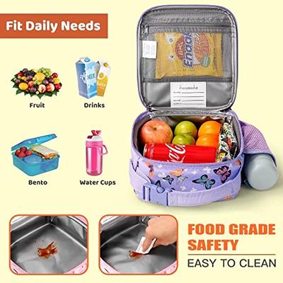 Kids Insulated Lunch Bag for Girls and Boys, Bento Box, Toddler Lunch Box  for Daycare Snack Bag for School Picnic Cooler Tote Bag Easy Clean Fabric